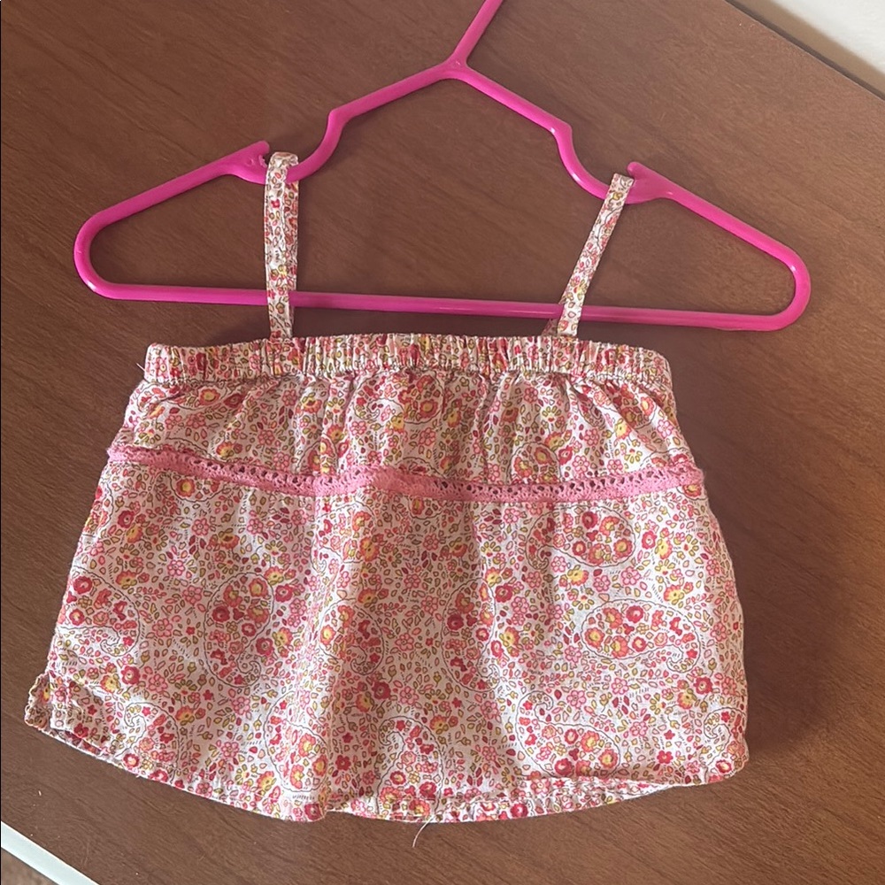 Floral Pink Spaghetti Strap Top